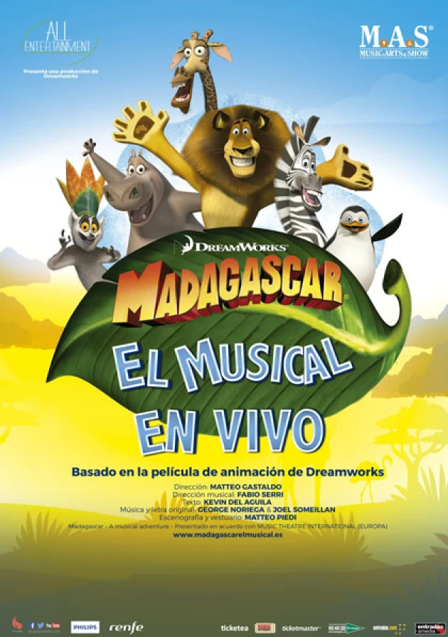 Poster del musical Madagascar (2018)