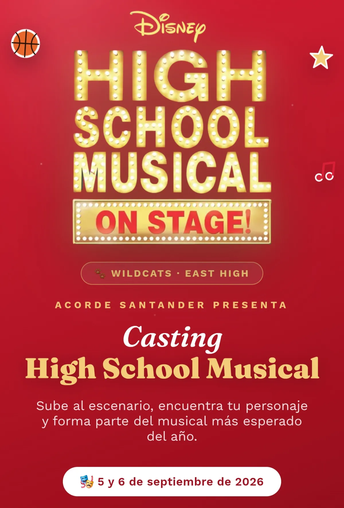 Acorde Santander convoca audiciones para el montaje amateur de ‘High School Musical’
