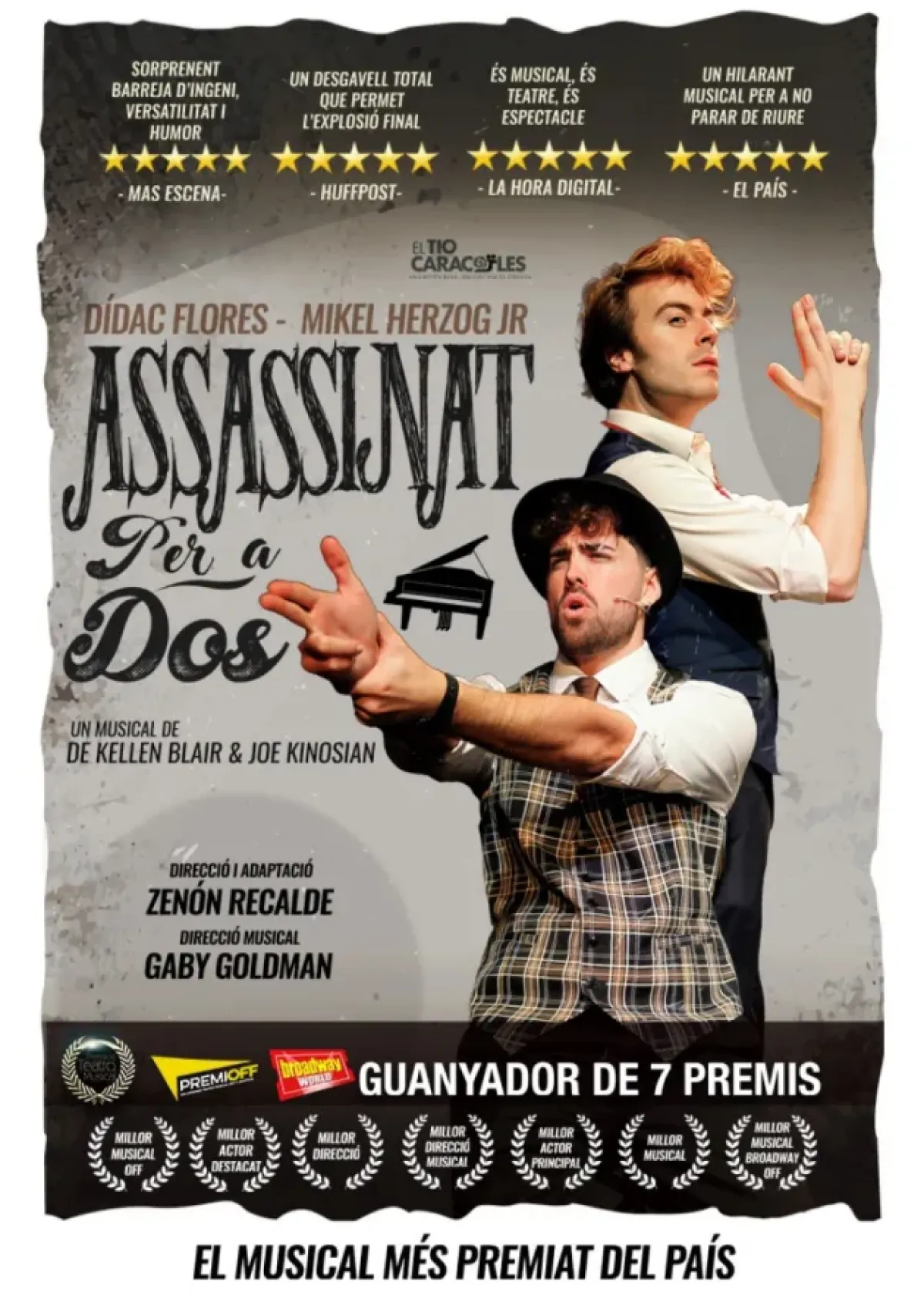 "Assassinat per a dos": el aclamado y premiado musical de misterio se estrena en catalán en el Teatre Goya de Barcelona