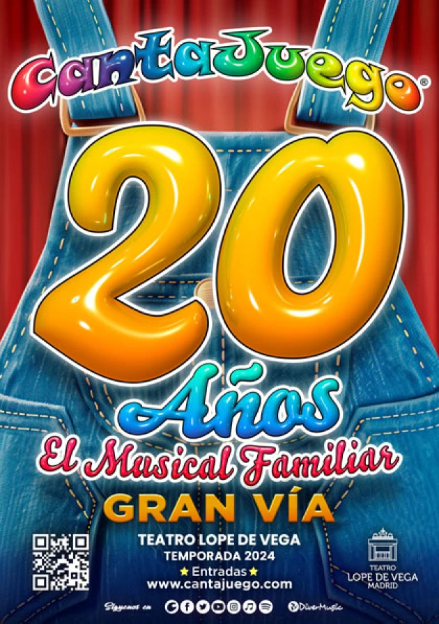 Poster del musical Cantajuego 20 años (2024)