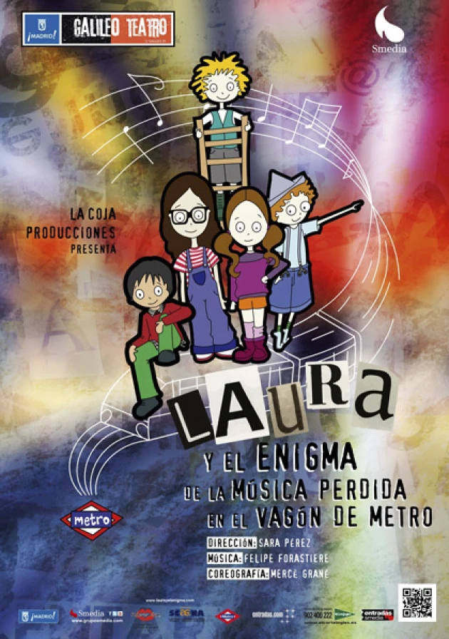 Poster del musical Laura y el enigma de la música perdida en el vagón (2015)