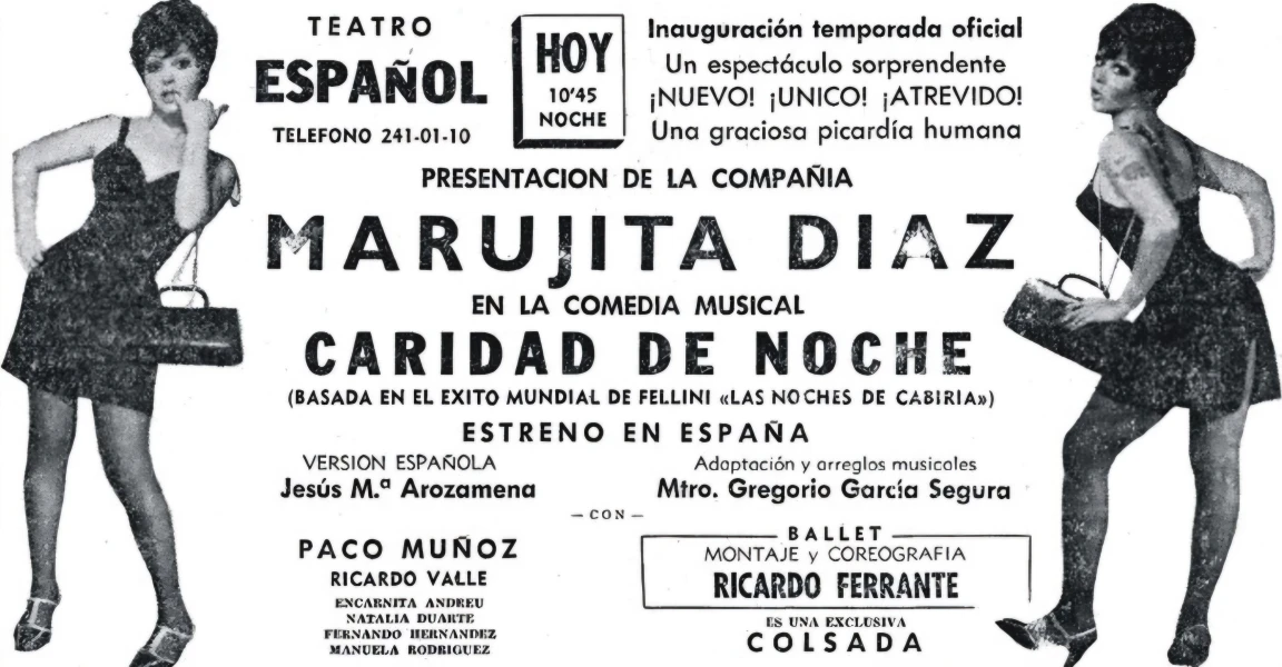 Imagen del musical Caridad de noche (1967)
