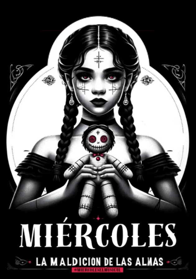 Poster del musical Miércoles, la maldición de las almas (2024)