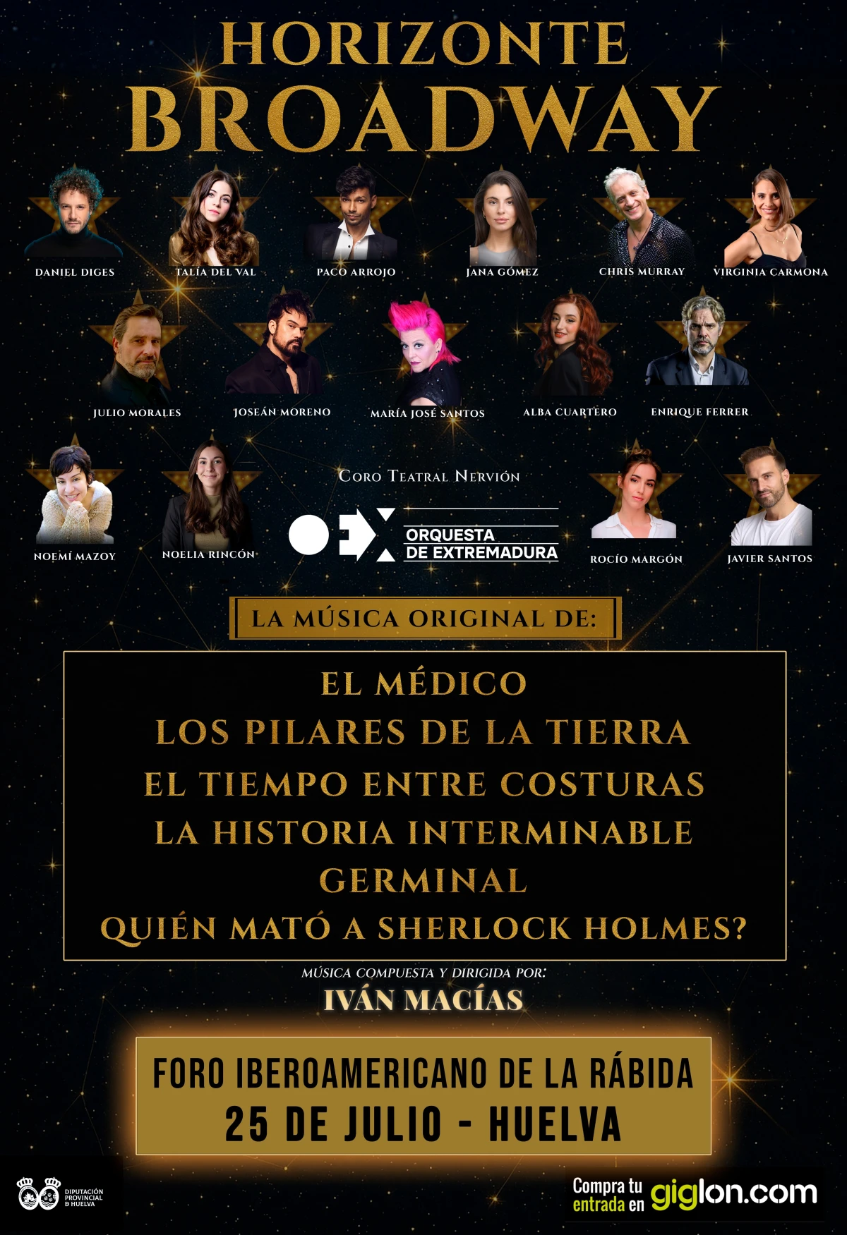 Horizonte Broadway: Iván Macías reúne a 14 voces del musical español en un concierto sinfónico inédito en Huelva