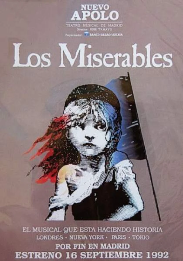 Poster del musical Los Miserables (1992)