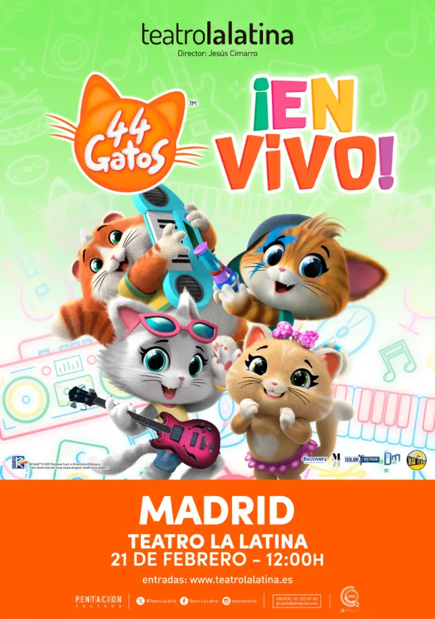 Poster del musical 44 gatos (2026)