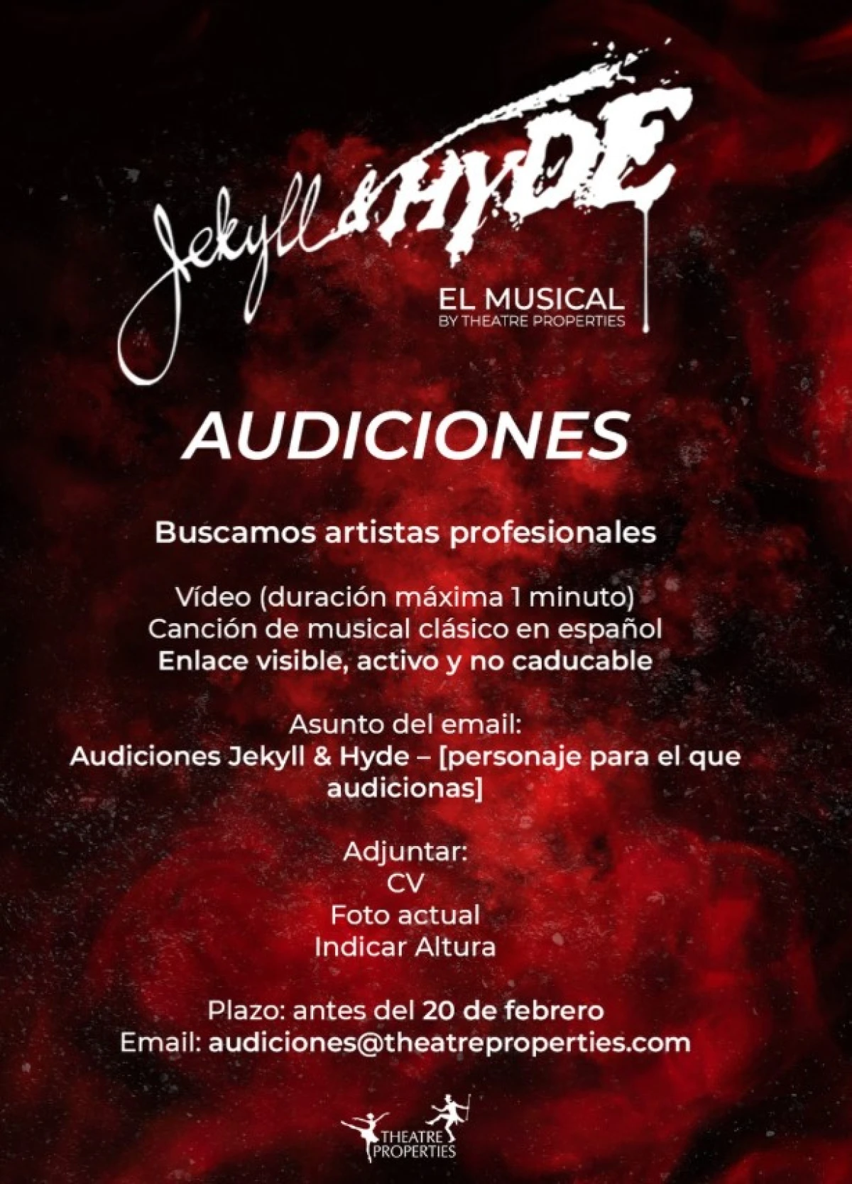 ¡Casting! Theatre Properties busca artistas para las giras nacionales de 'Annie' y 'Jekyll & Hyde' 2026/27