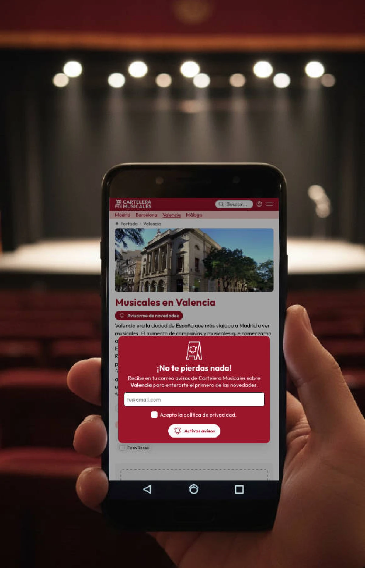 Cartelera de Musicales estrena su nuevo sistema de avisos para amantes de los musicales