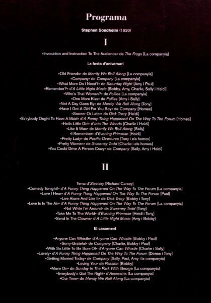 Imagen del musical A little Sondheim music (2003)