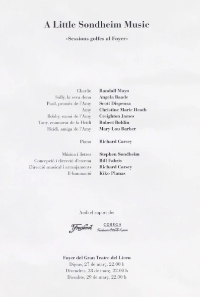 Imagen del musical A little Sondheim music (2003)