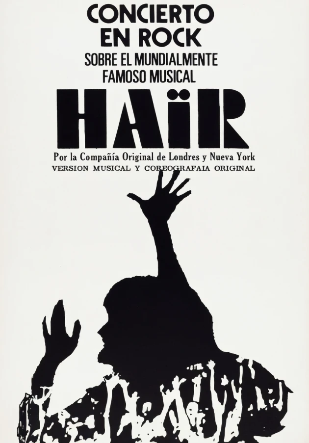 Poster del musical Hair (1975)