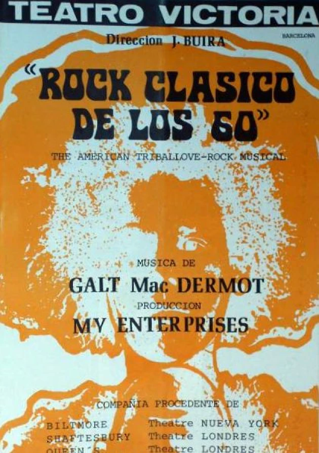 Poster del musical Rock clásico de los 60 (1975)