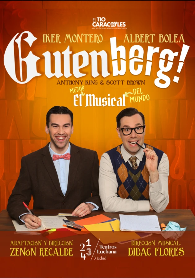 Poster del musical Gutenberg! El mejor musical del mundo